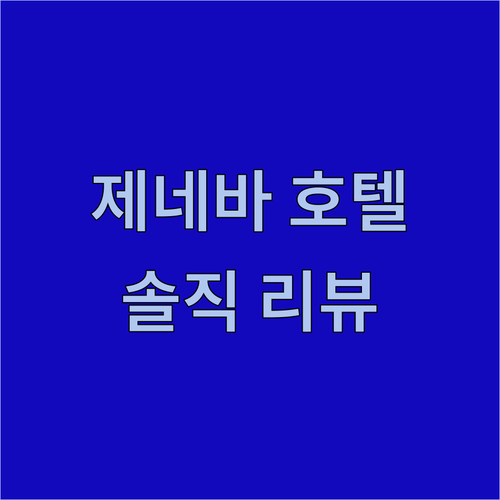 스위스 제네바 추천 호텔! 솔직 리뷰