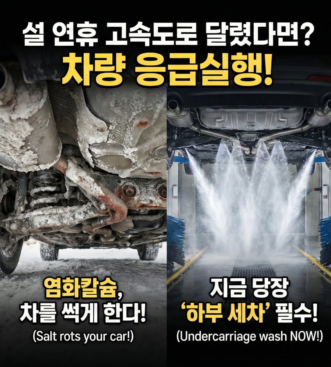 차량 염화칼슘 제거 하부세차