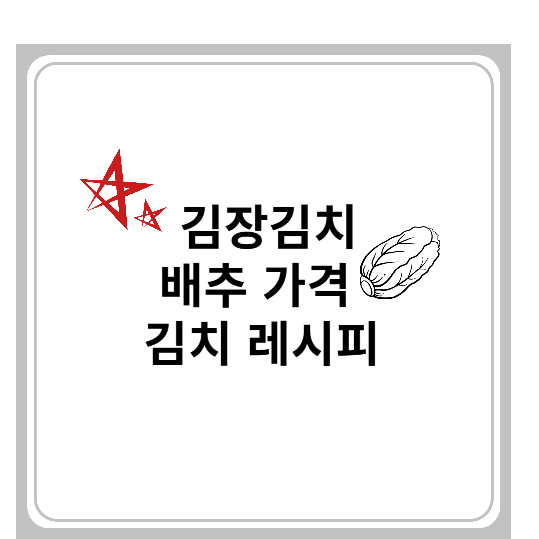 김장배추가격 김치레시피