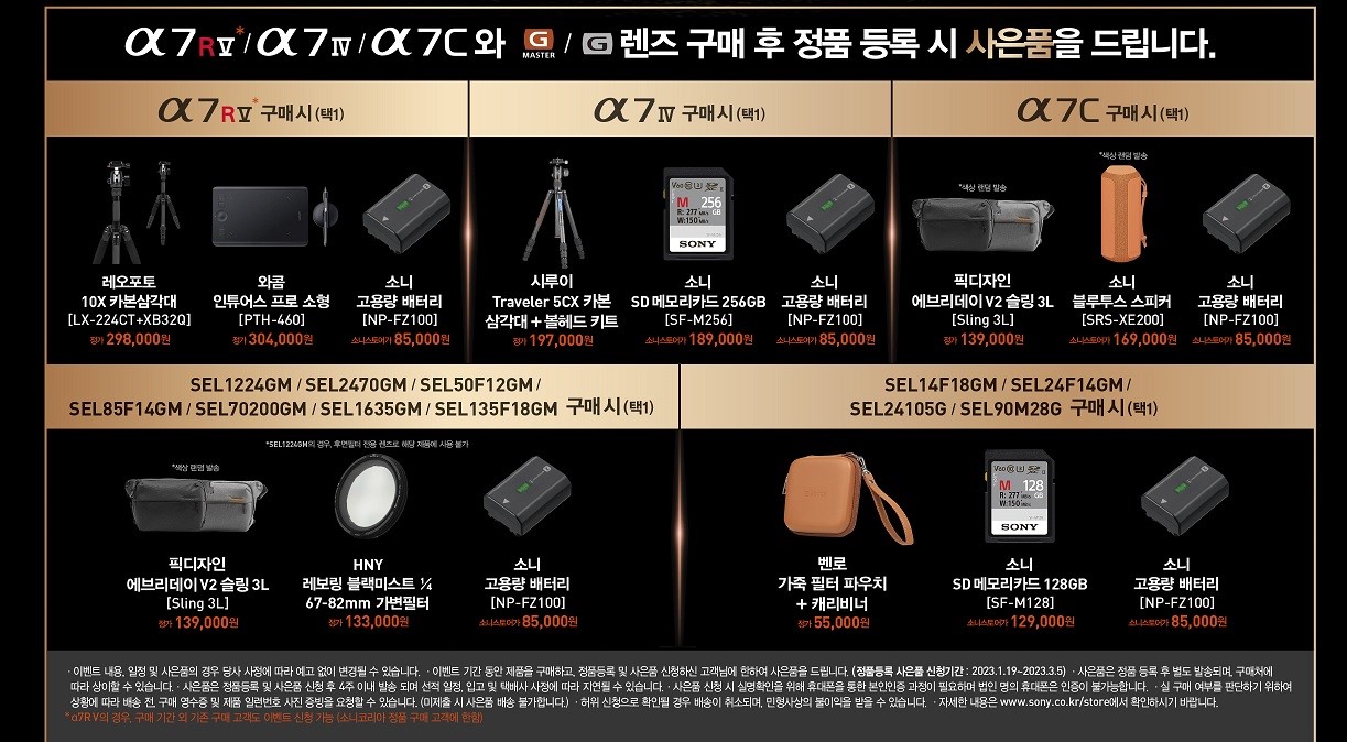 소니코리아, 풀프레임 No.1 기념 알파 풀프레임 미러리스 카메라 및 렌즈 정품등록 프로모션 진행