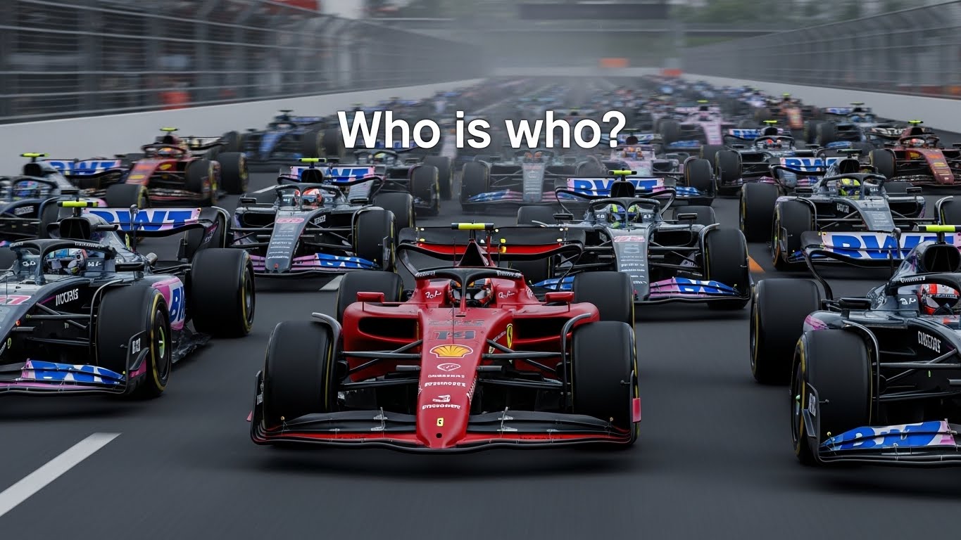 F1 입문자가 겪는 팀 구분의 어려움과 다양한 머신 색상의 시각적 혼란스러움