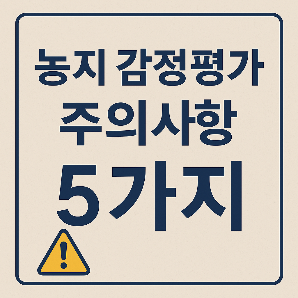 농지 감정평가 주의사항 5가지