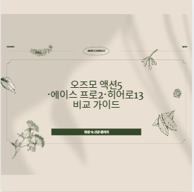 오즈모 액션5·에이스 프로2·히어로13 비교 가이드