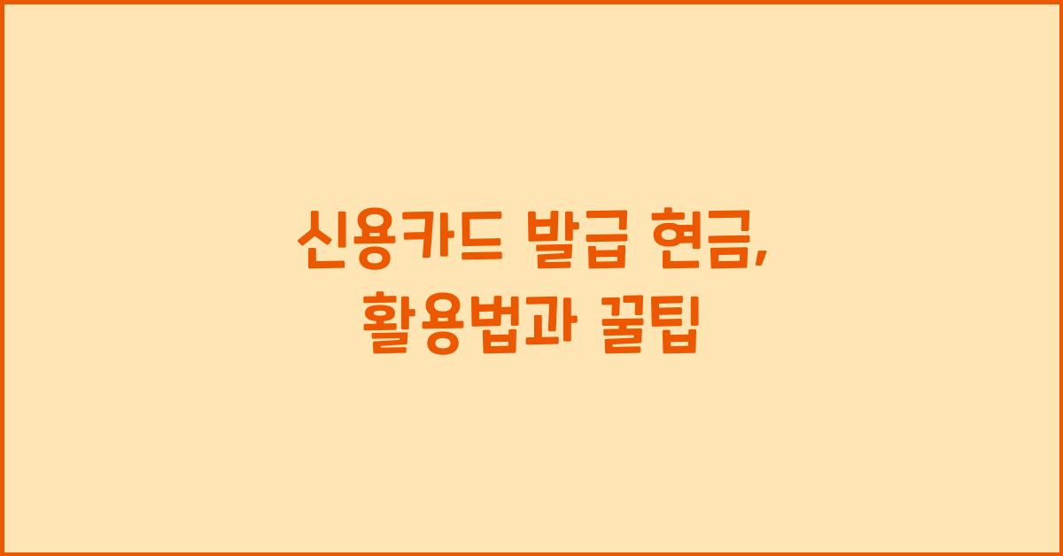 신용카드 발급 현금
