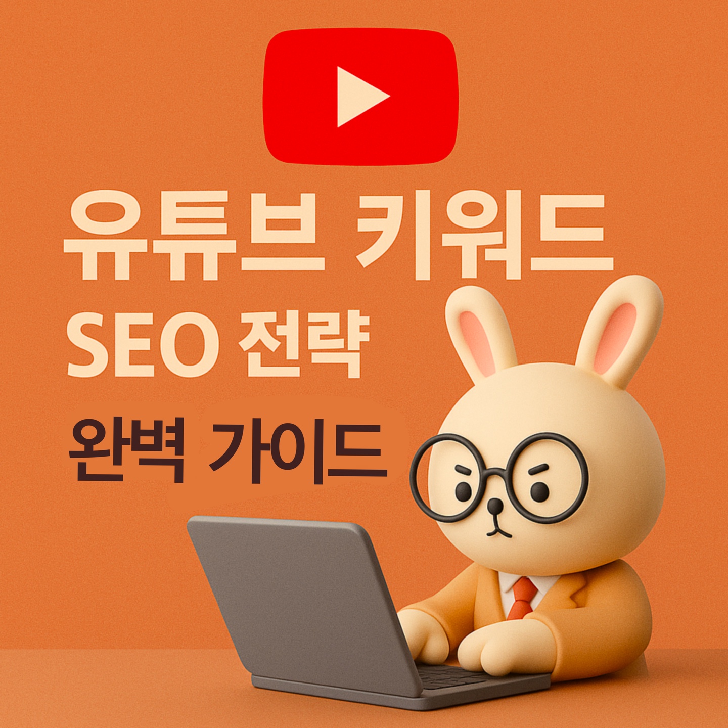 유튜브 키워드 SEO 전략 완벽 가이드해주는 캐릭터 토끼