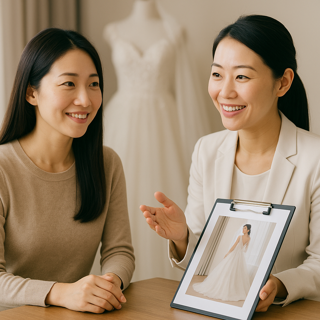 40대 여성이 늦은 결혼을 상담받는 모습입니다.