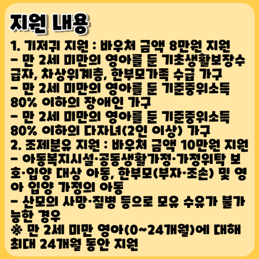 2023 저소득층 기저귀 조제분유 지원