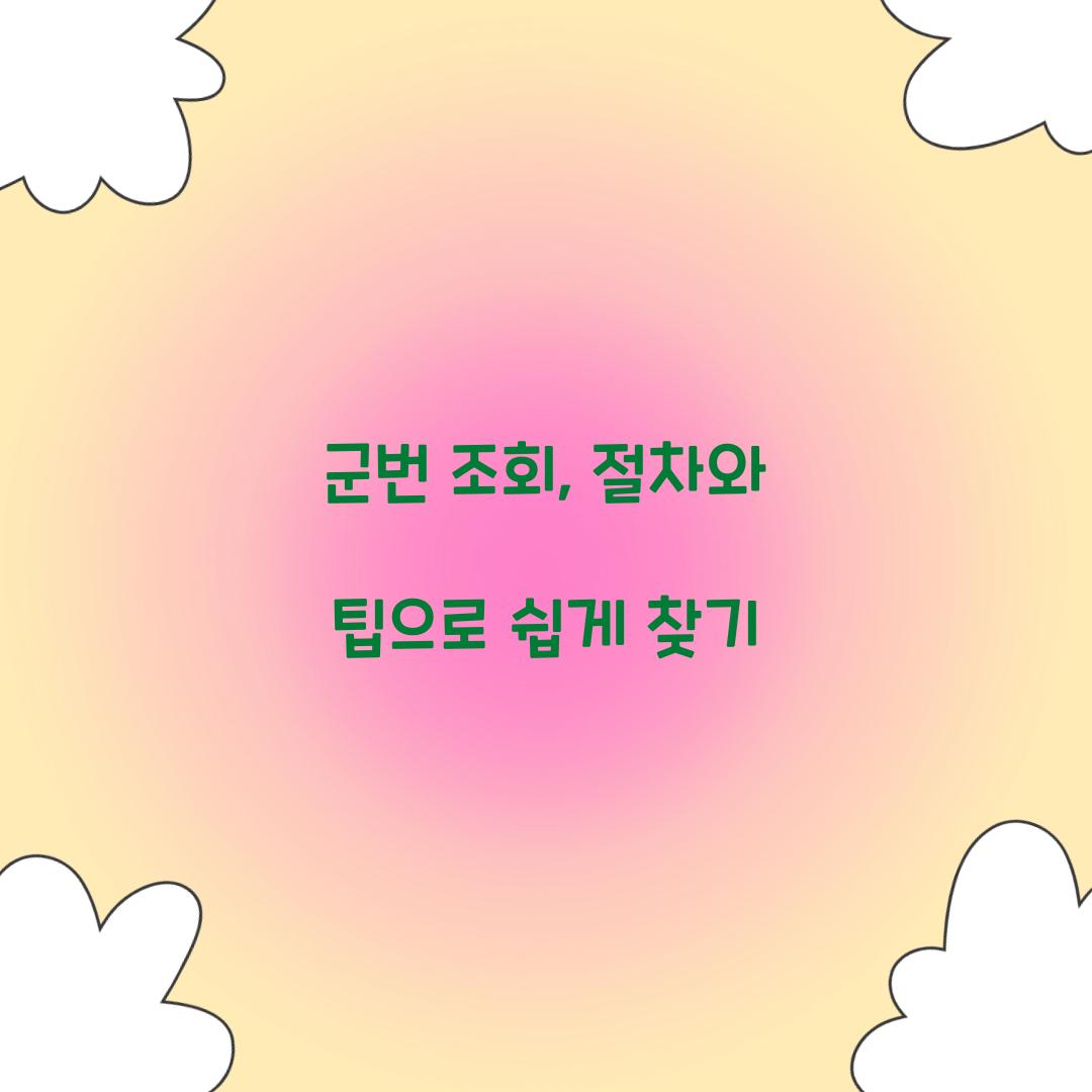 군번 조회