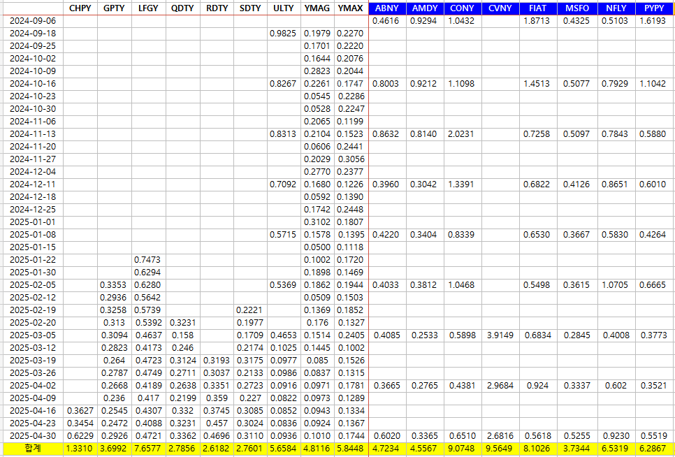 일드맥스 C그룹 배당내역