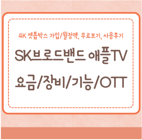 SK브로드밴드 애플TV 요금/장비/기능/OTT서비스