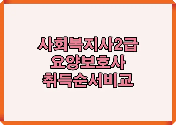 사회복지사 2급을 취득한 이후 요양보호사 자격을 연계할 수 있는 제도 구조와 취득 순서, 자격 간 관계를 시각적으로 정리한 이미지입니다