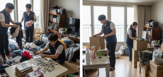 원주 고독사청소 및 정리중