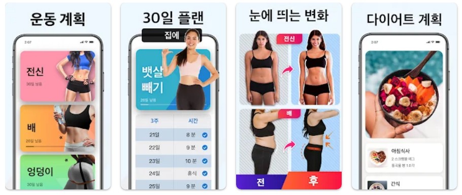 30일 안에 체중 감량앱 기능