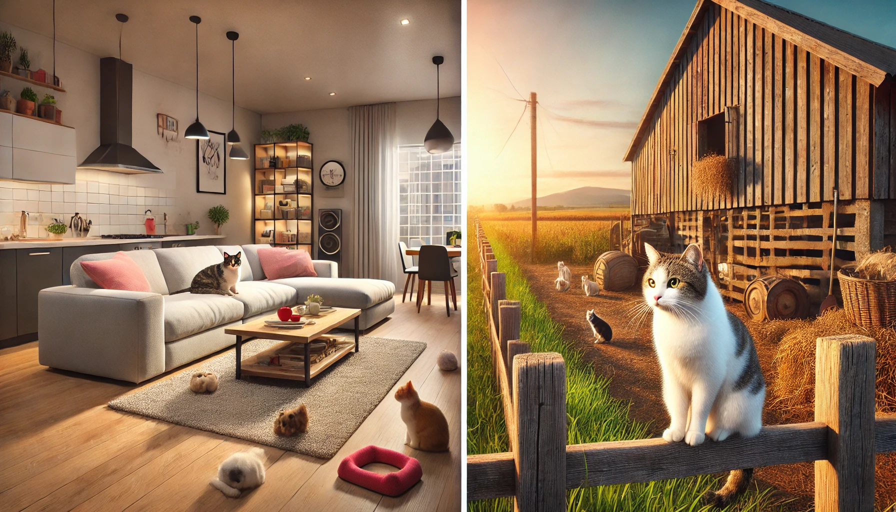 도시 고양이 vs 시골 고양이 수명 비교 (생활환경, 수명, 관리)