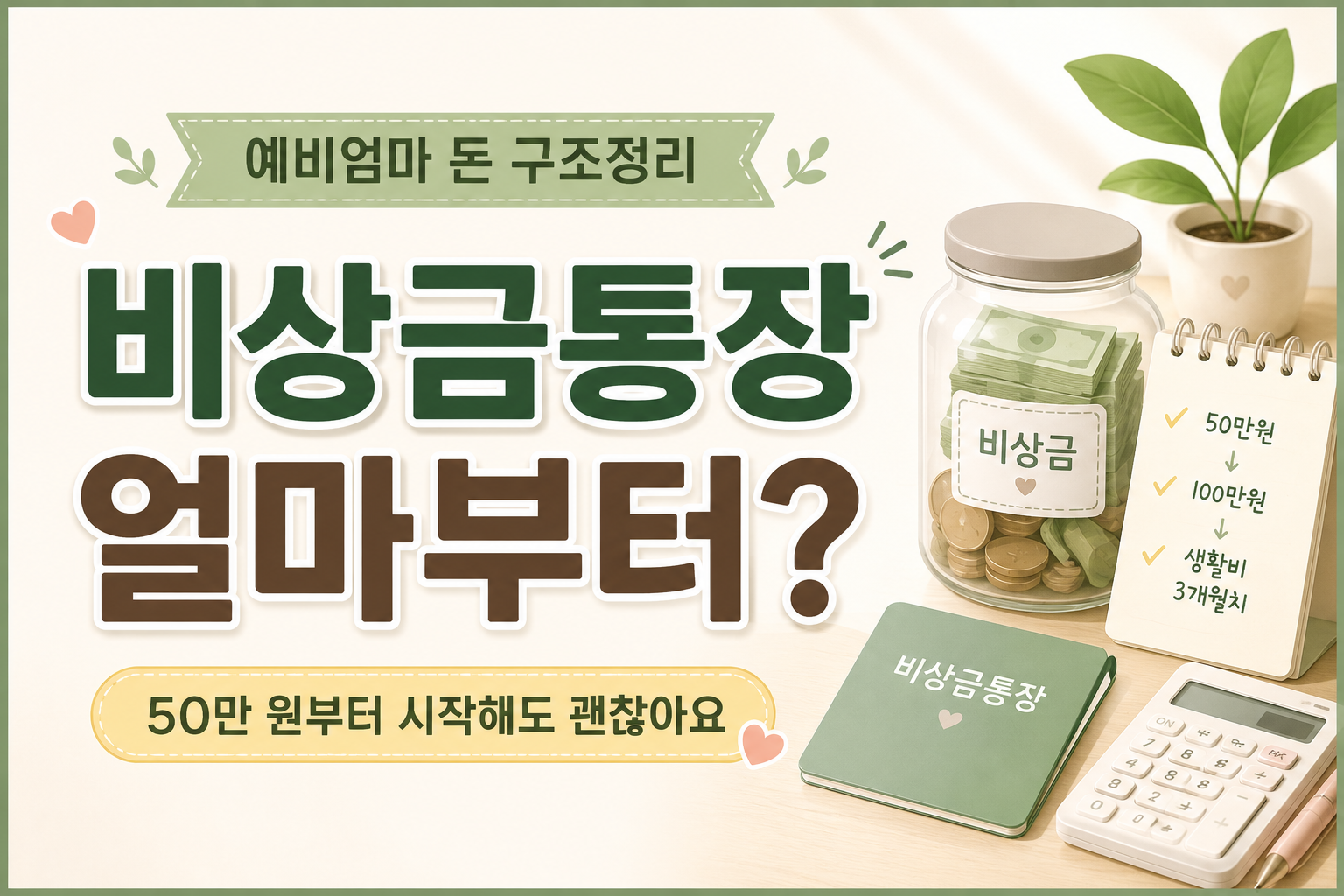 예비엄마 기준 비상금통장 목표 금액을 정리한 대표 이미지