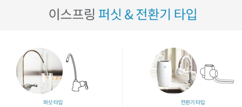 이스프링 정수기 퍼싯&전환기