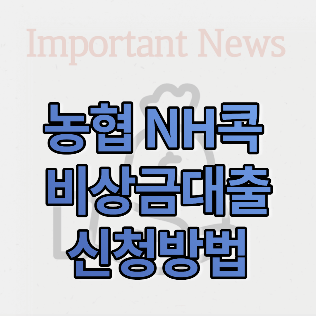 농협 NH콕 비상금대출 신청방법 썸네일 사진