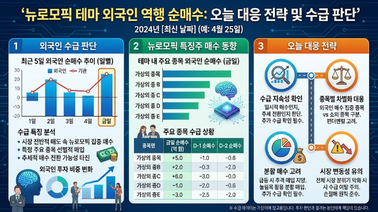 뉴로모픽 테마 외국인 역행 순매수 오늘 대응 전략 수급 판단