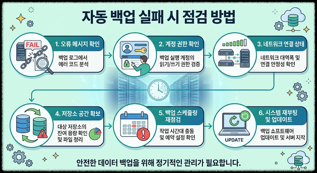 자동 백업 실패 시 점검 방법