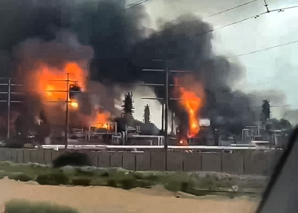 불타는 가스시설