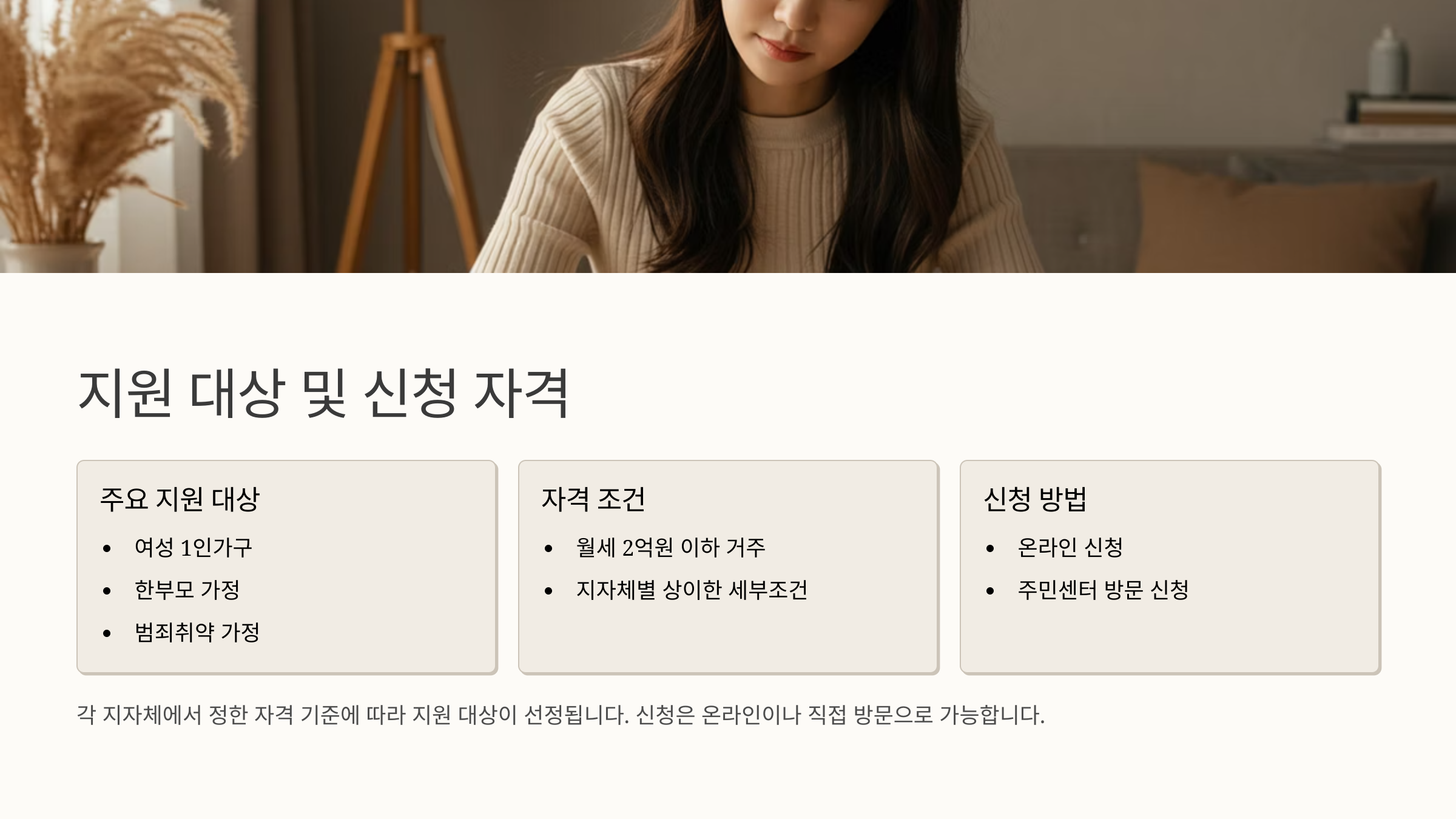 2025 여성 1인가구 안심패키지 지원사업 총정리