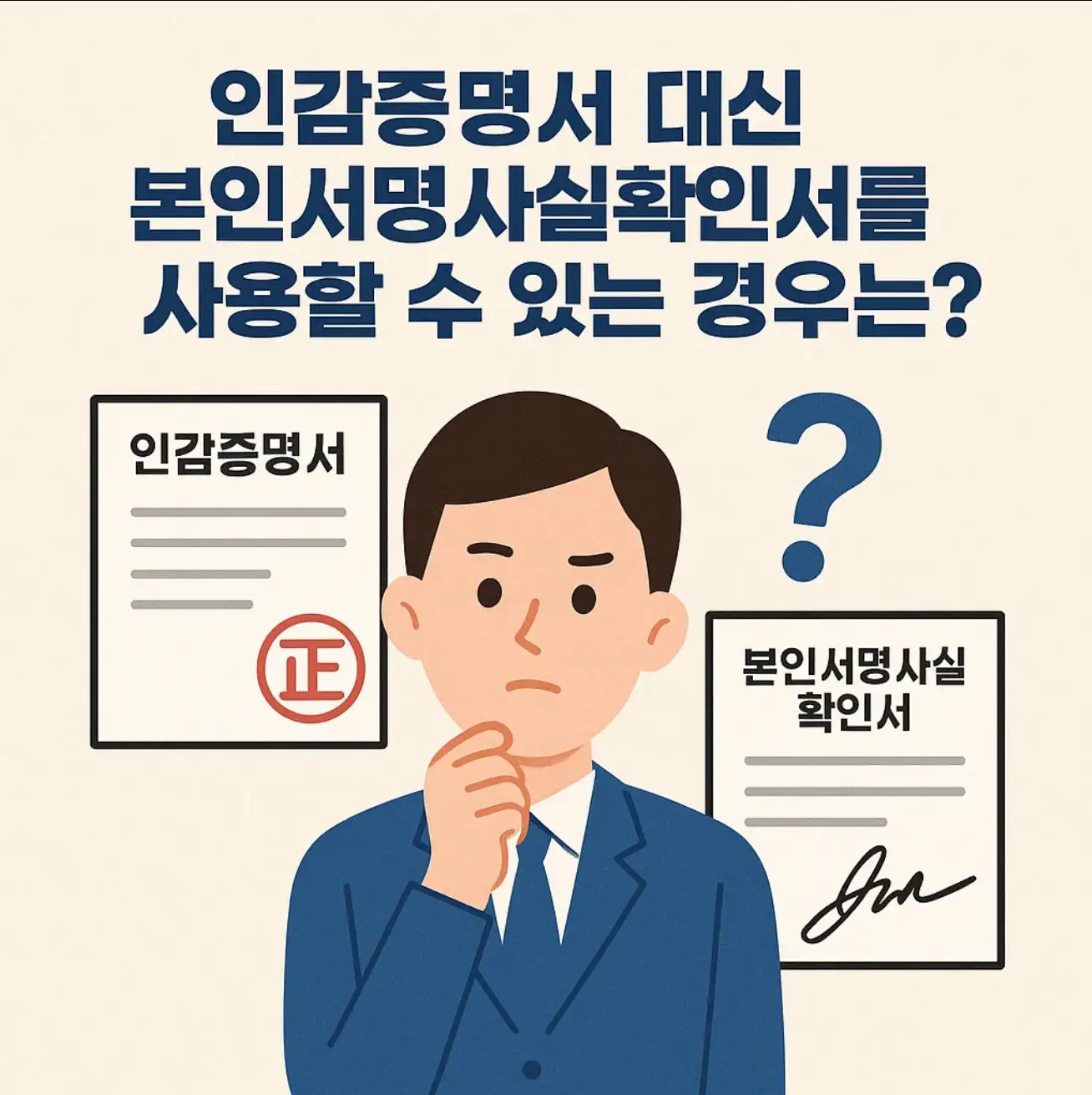 인감증명서 대신 본인서명사실확인서를 사용할 수 있는 경우는?