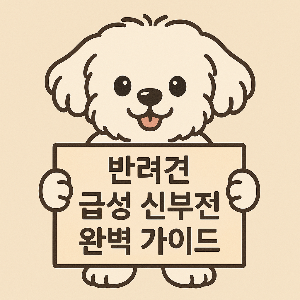 팻말을 들고 있는 귀여운 말티즈, 반려견 급성 신부전 완벽 가이드