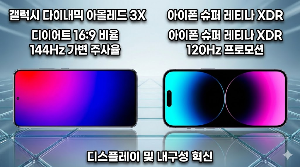 차세대 디스플레이의 선명한 색감과 가변 주사율 기술을 상징하는 추상 이미지