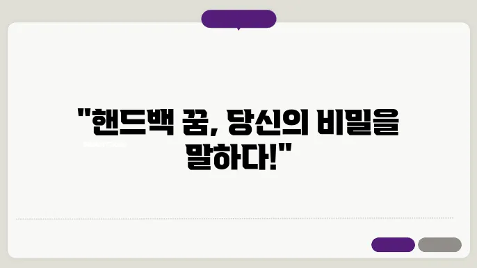 핸드백 꿈해몽