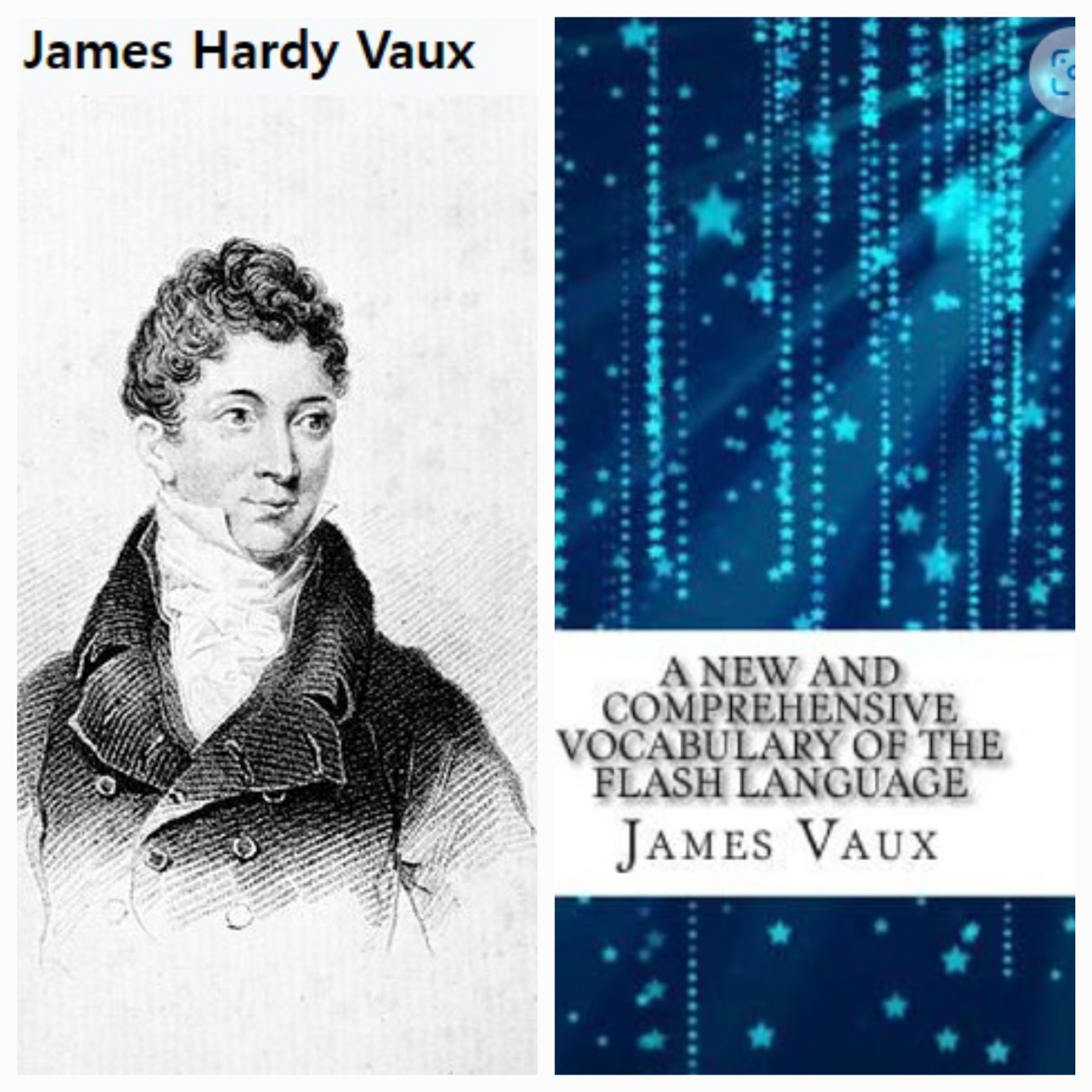 James Hardy Vaux(출처 위키피디아) 와
James Hardy Vaux의 책(출처 YES 24)