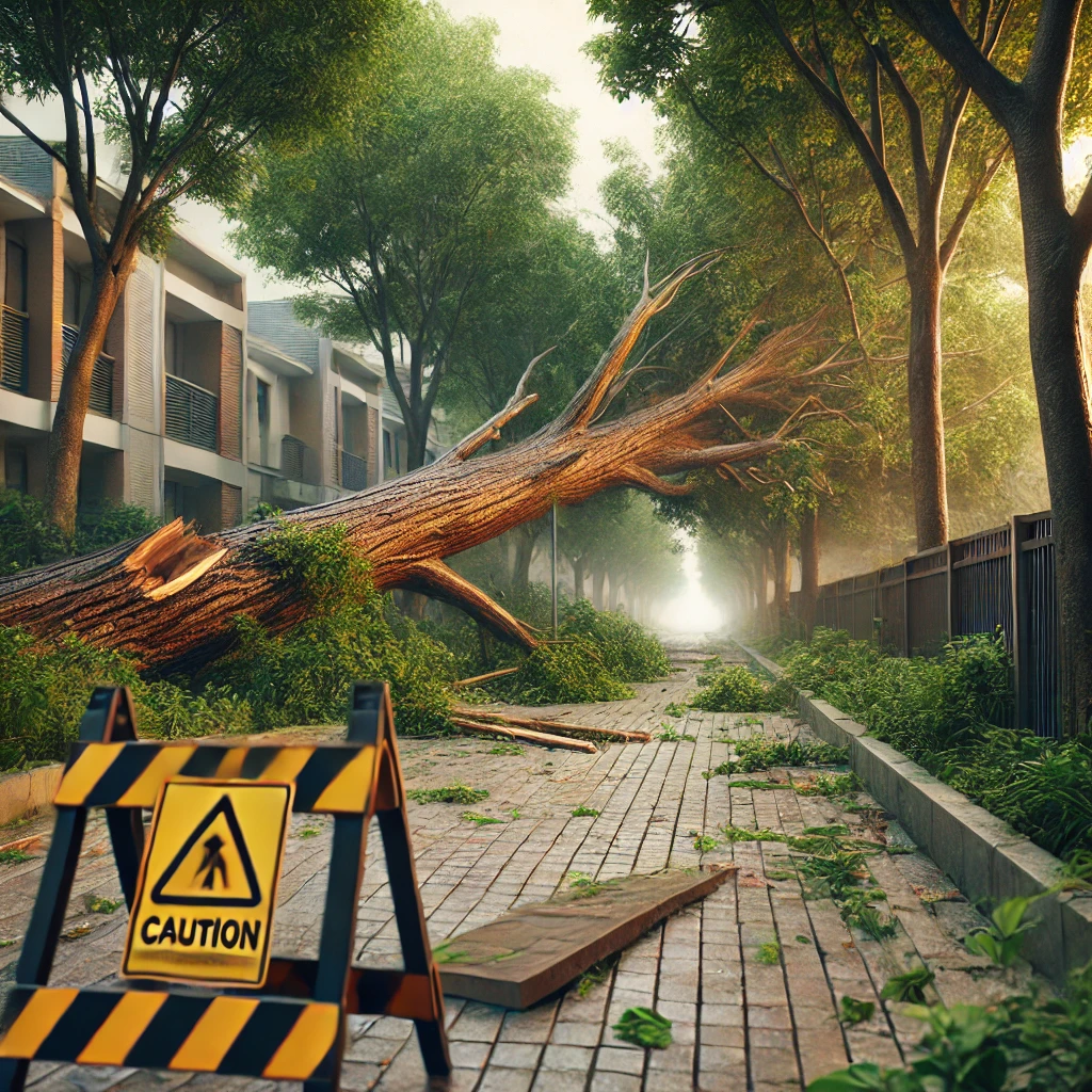 바람에 쓰러진 나무