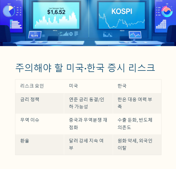 앞으로 주의해야 할 미국·한국 증시 리스크