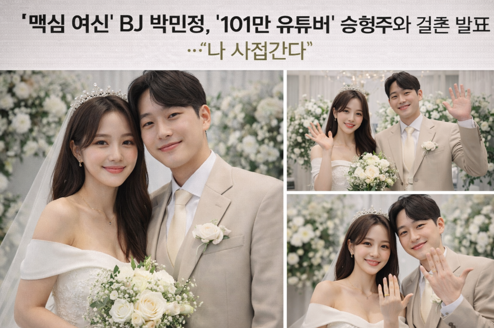 BJ 박민정&hearts;101만 유튜버 송형주 결혼 발표 총정리
