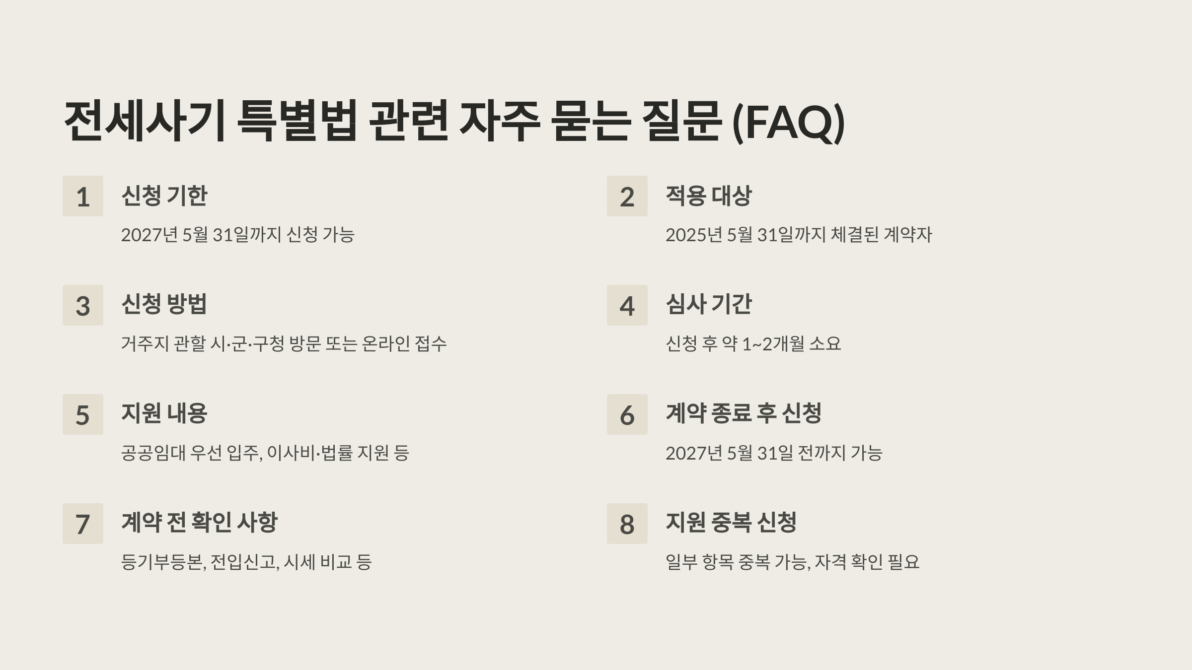 전세사기 특별법 관련 자주 묻는 질문 요약