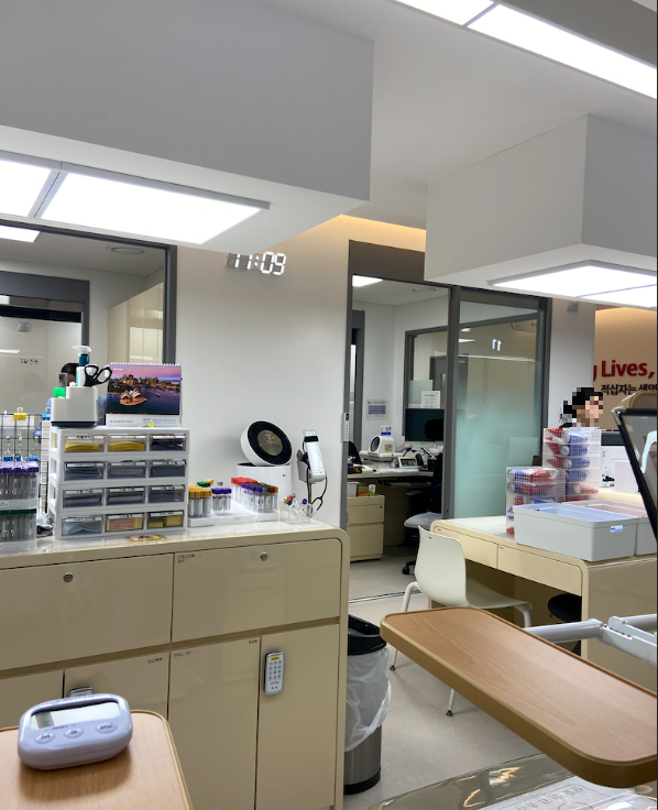 대한적십자사 헌혈실 내부