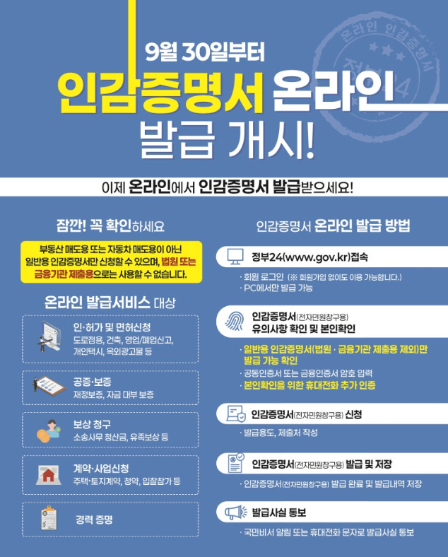 2024 인감증명서 인터넷발급 법인 대리 자동차매도용 여권재발급 갱신 기간 신청 가족관계증명서 핸드폰발급 전입신고 인터넷 주민등록