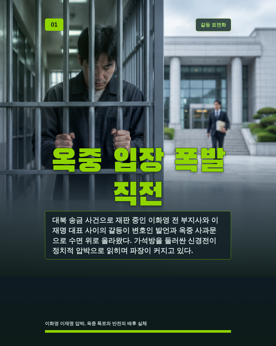 옥중 입장 폭발 직전