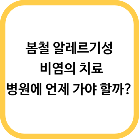 봄철 알레르기성 비염 치료 : 병원에 언제 가야 할까?