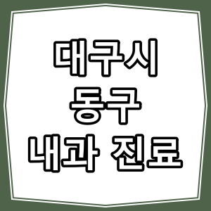 대구시 동구 호흡기, 내과 진료 하는 동네 병원