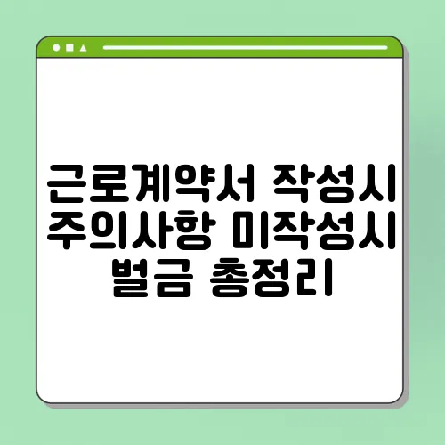 근로계약서 작성시 주의사항 미작성시 벌금 총정리
