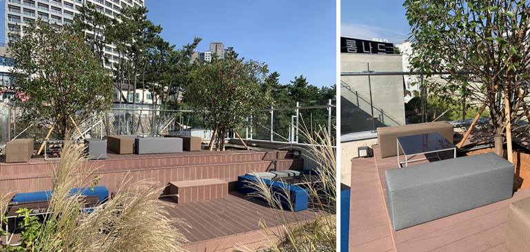 루프탑 계단식 자리