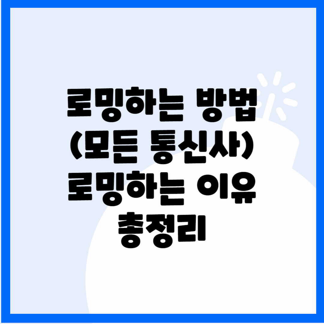 로밍하는 방법(모든 통신사), 로밍하는 이유 총정리 블로그 썸내일 사진