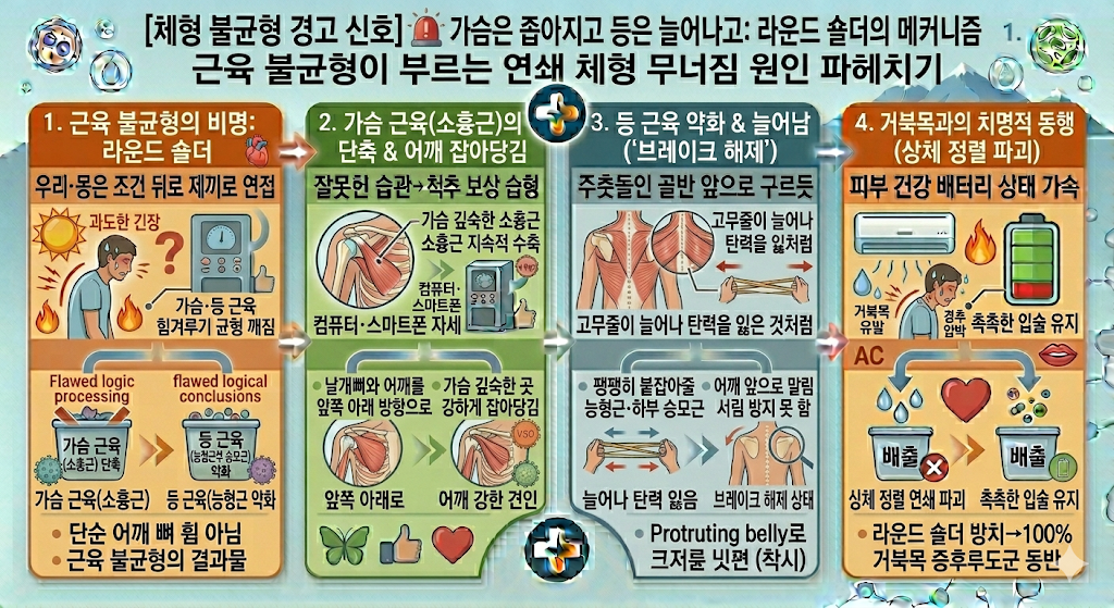 라운드 숄더의 메커니즘