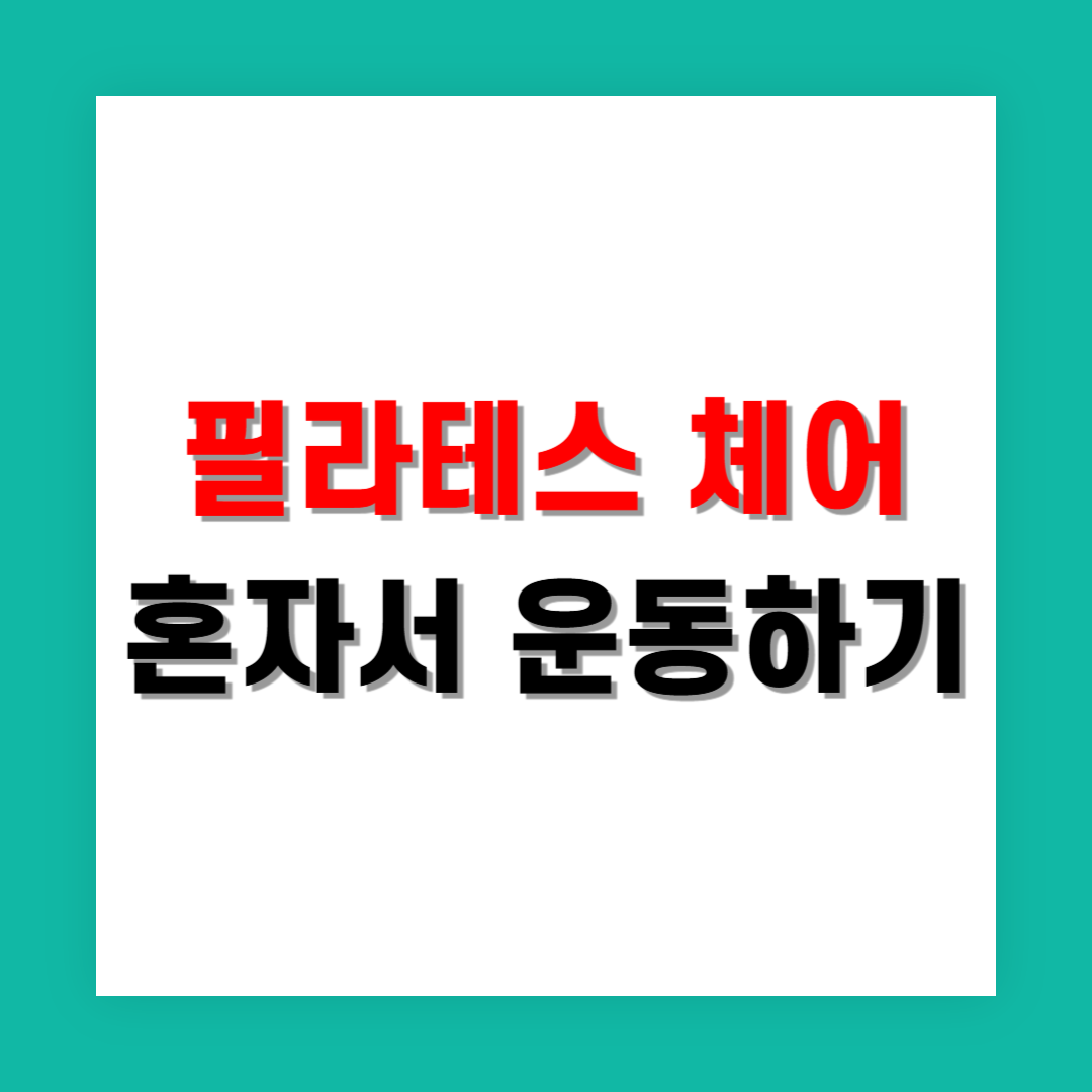 혼자서도 할 수 있는 필라테스 체어 초보자 운동법