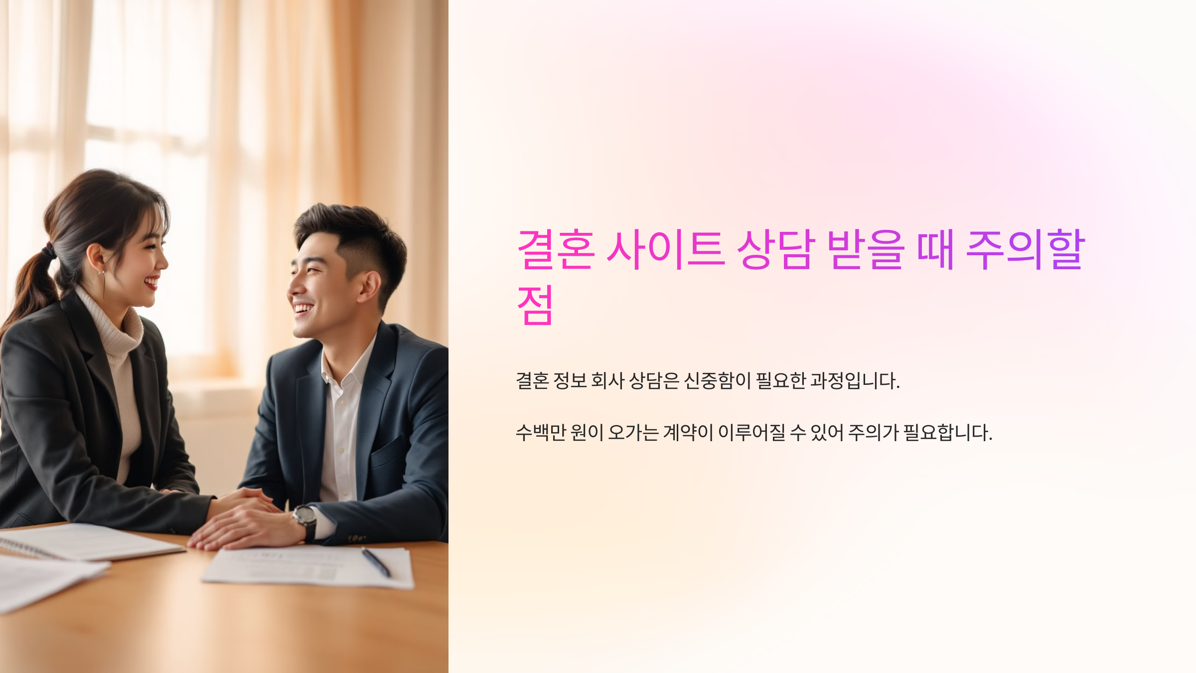 결혼 사이트 상담 받을 때 주의할 점