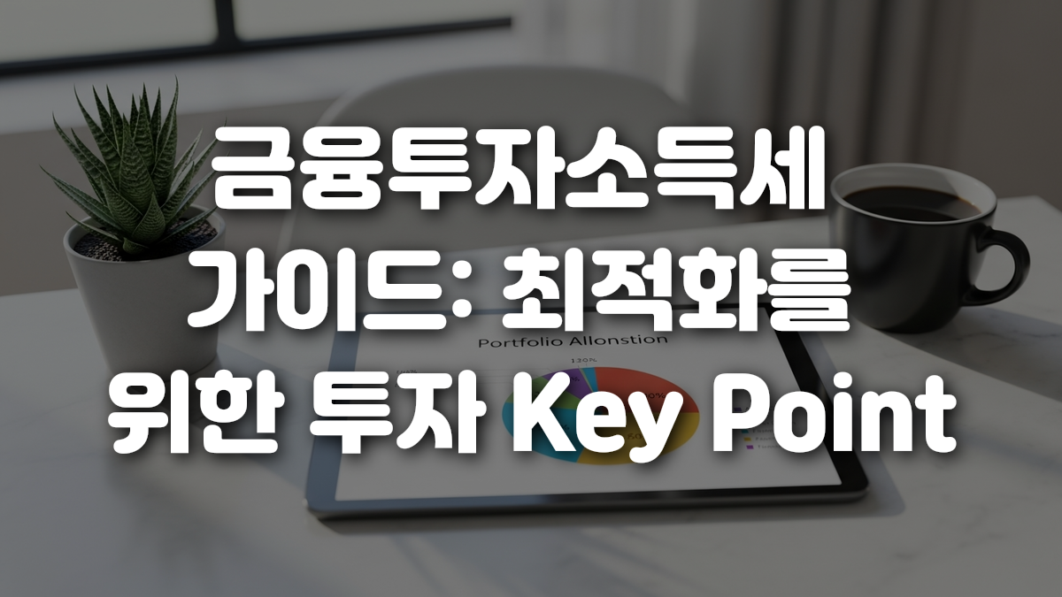 금융투자소득세 가이드 최적화를 위한 투자 Key Point