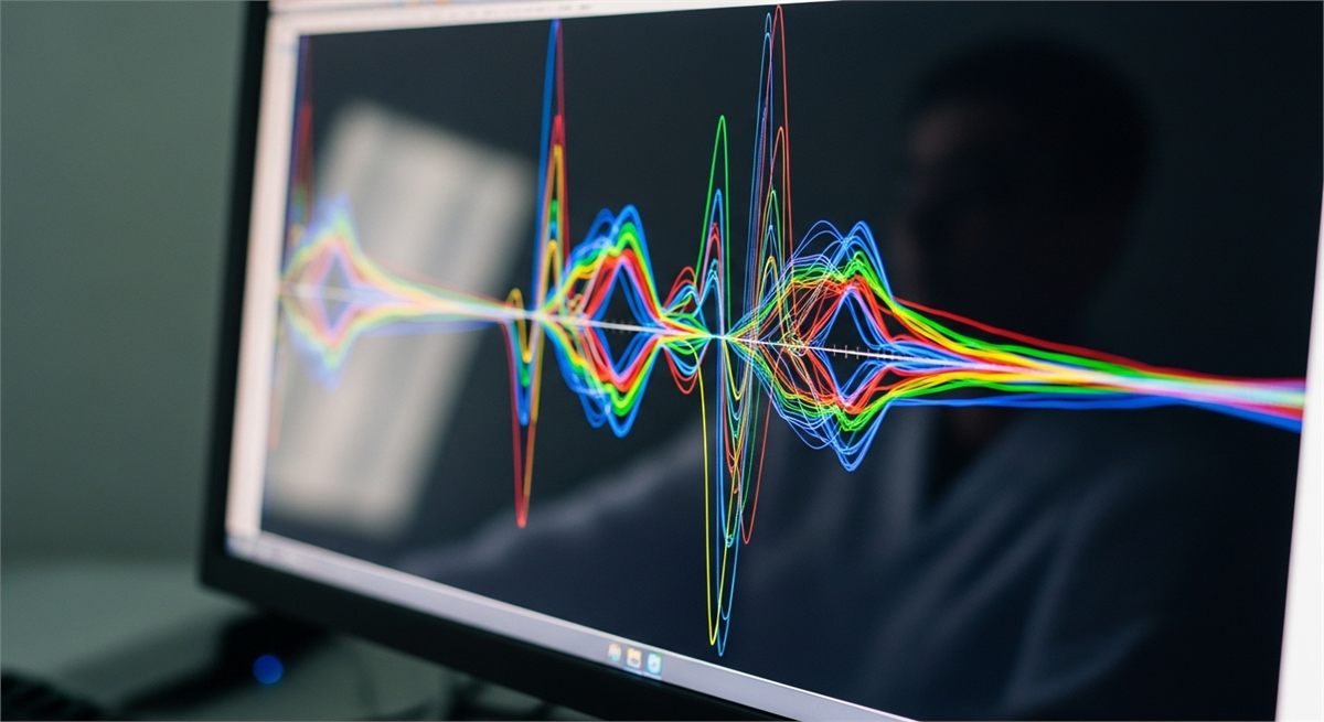 반도체 검증 분위기를 보여주는 실험실 모니터 디테일 장면 