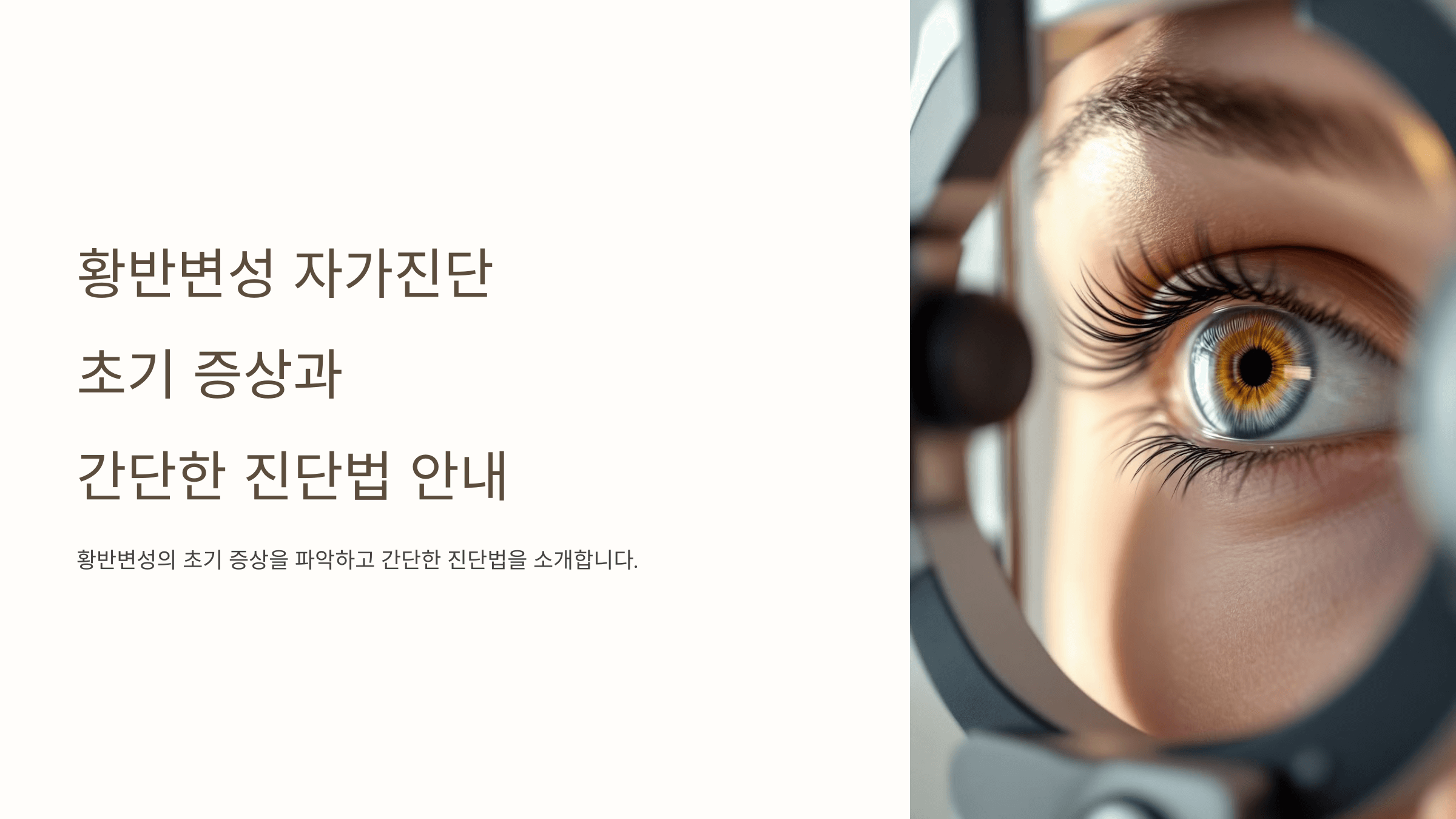 황반변성과 관련된 사진입니다.