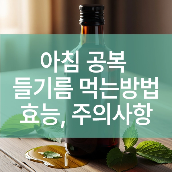 아침 공복 들기름 먹는방법, 하루 건강 지키는 비결