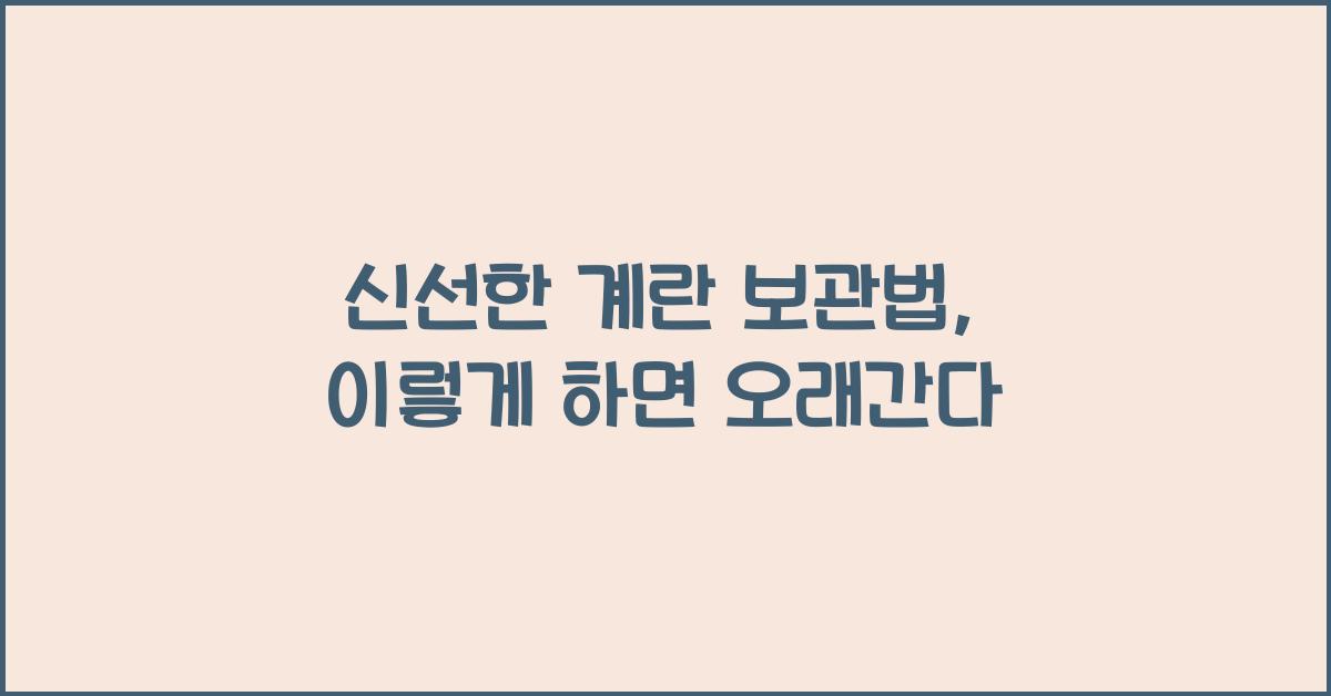 신선한 계란 보관법